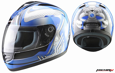 Шлем (интеграл) MI 120 Механика Синий MICHIRU