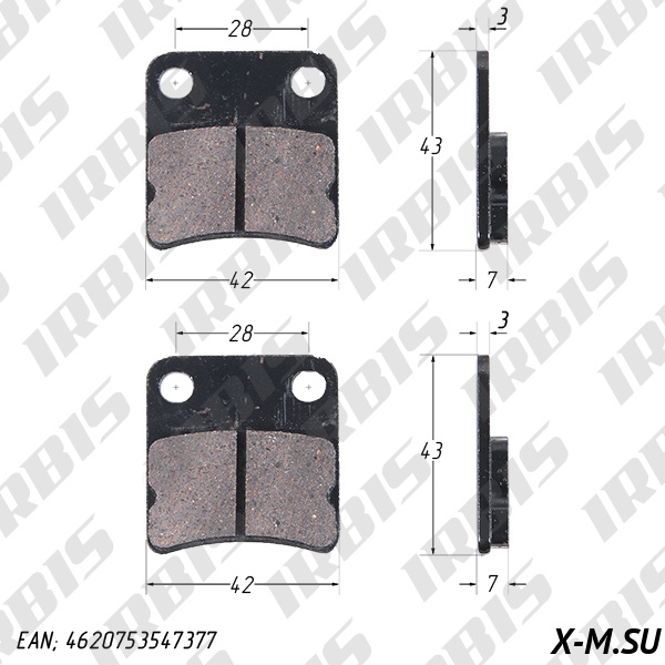 Колодки тормозные дисковые TTR125 (зад.), DIO/TACT (перед.); (HF102) Колодки тормозные дисковые TTR125 (зад.), DIO/TACT (перед.); (HF102)